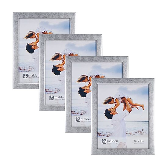 Malden 4 Pk. 8x10 Silver Linear 4-pc. Picture Frame Set