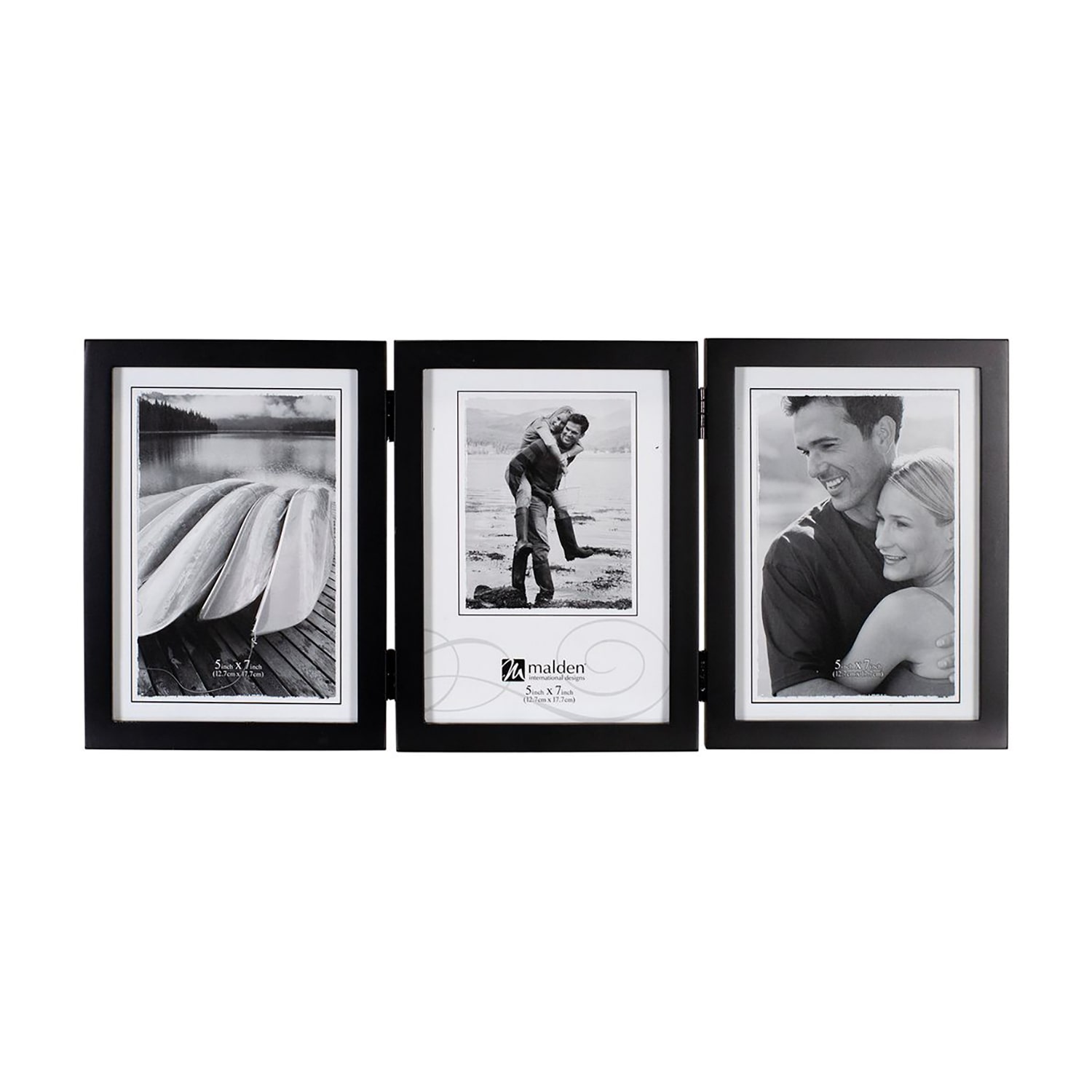 Malden 5x7 Triple Vert Black Concepts 3-Opening Tabletop Frame