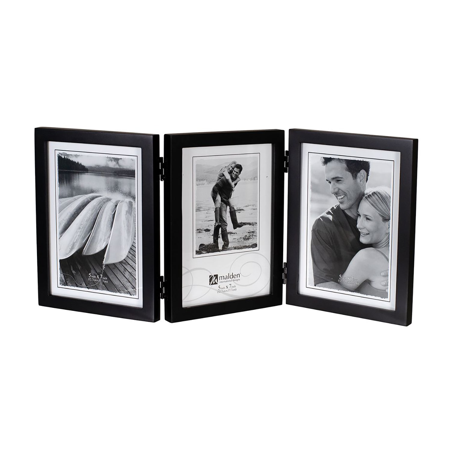 Malden 5x7 Triple Vert Black Concepts 3-Opening Tabletop Frame