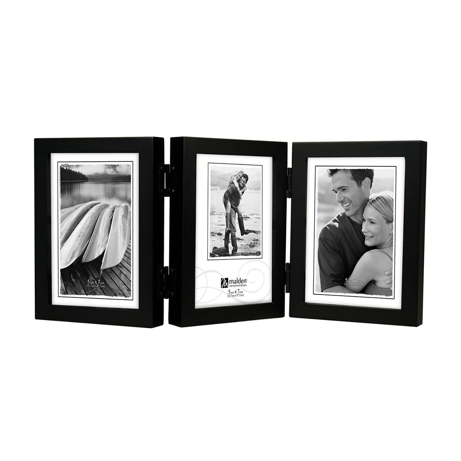 Malden 5x7 Triple Vert Black Concepts 3-Opening Tabletop Frame