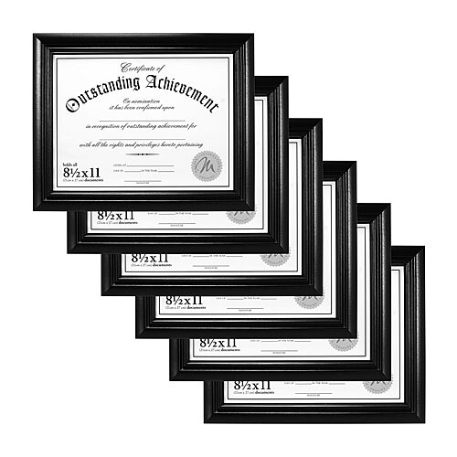 Malden 6 Pk. 8.5x11 Black Document 6-pc. Picture Frame Set