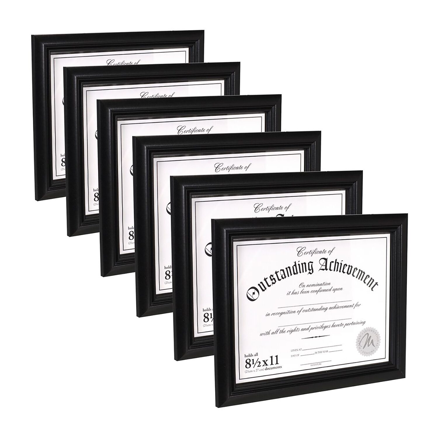 Malden 6 Pk. 8.5x11 Black Document 6-pc. Picture Frame Set