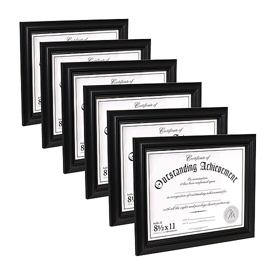 Malden 6 Pk. 8.5x11 Black Document 6-pc. Picture Frame Set