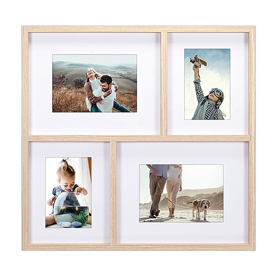 Malden 4-Op. 4x6/5x7 Natural Matted Collage 4-Opening Collage Frame