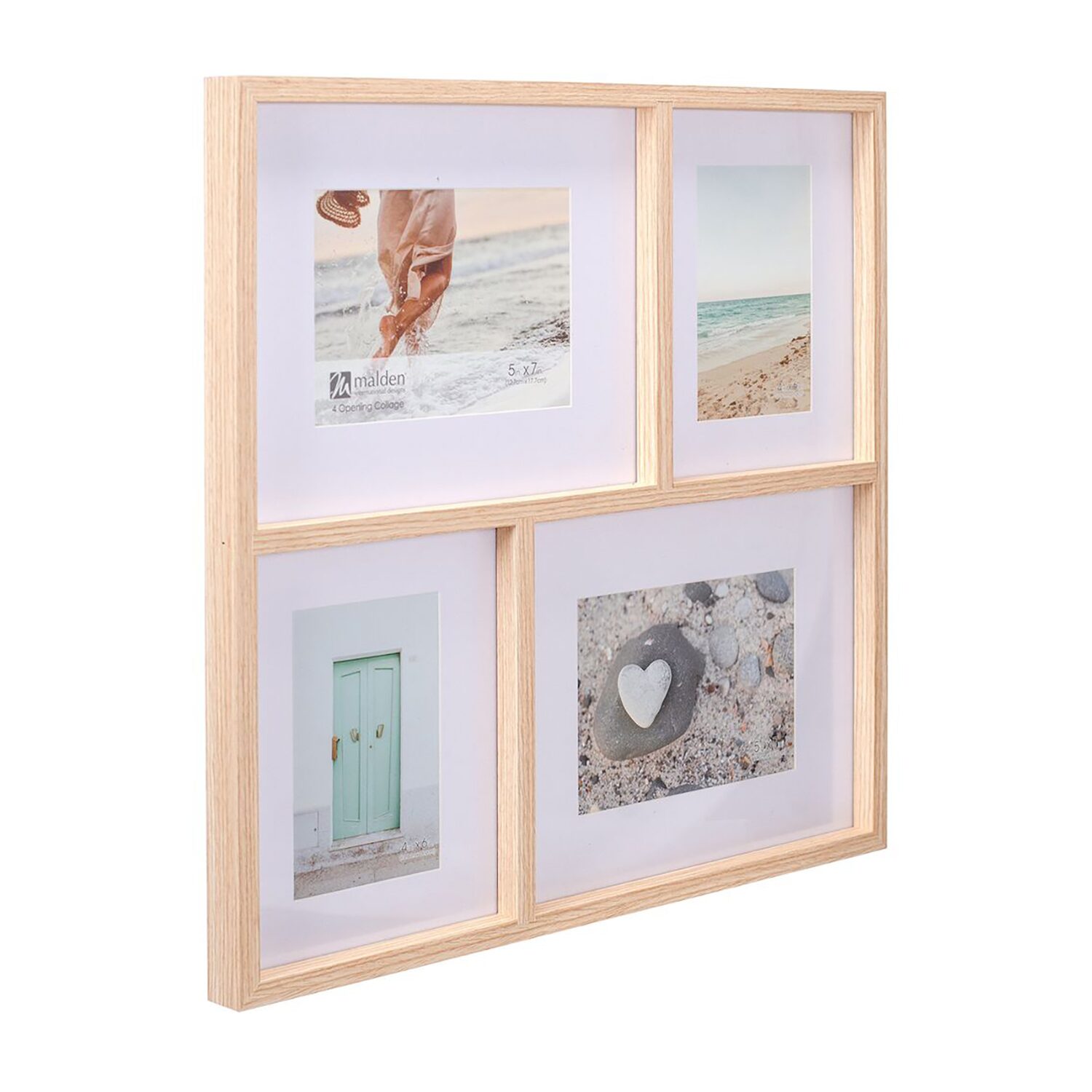 Malden 4-Op. 4x6/5x7 Natural Matted Collage 4-Opening Collage Frame