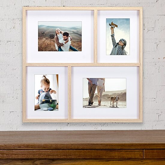 Malden 4-Op. 4x6/5x7 Natural Matted Collage 4-Opening Collage Frame