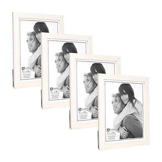 Malden 4 Pk. 8x10 Whitewash Linear 4-pc. Picture Frame Set