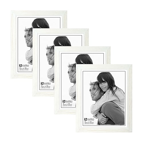 Malden 4 Pk. 8x10 Whitewash Linear 4-pc. Picture Frame Set