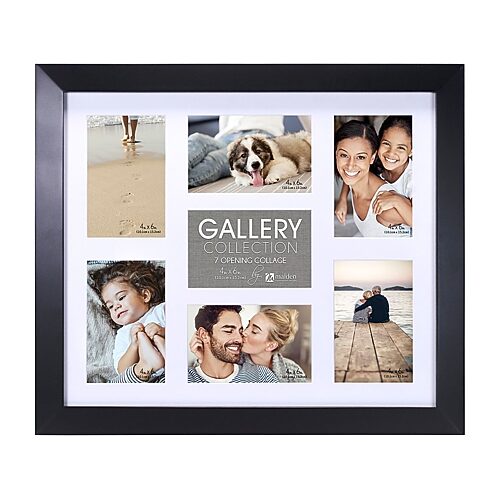 Malden 7-op. Berkeley Matted Blk. 7-opening Collage Frame In Black
