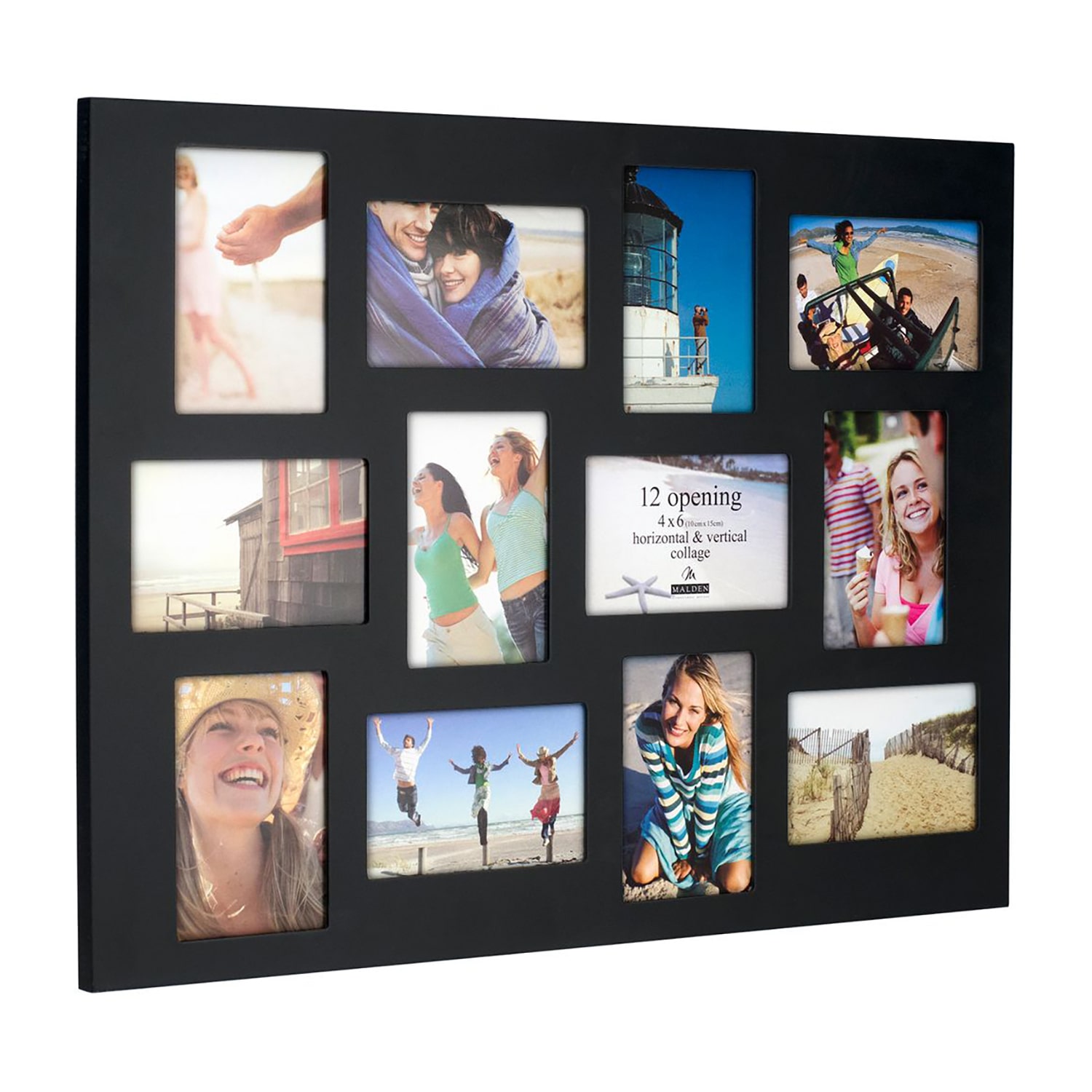 Malden 12 Op. 4x6 Collage Black 12-Opening Collage Frame