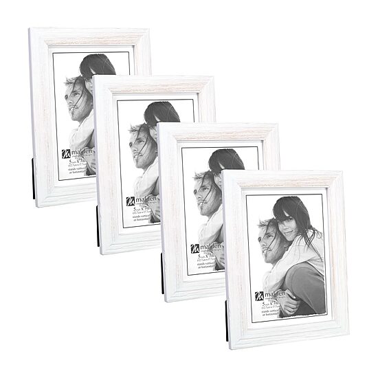 Malden 5x7 White Wash Linear 4-pc. Picture Frame Set