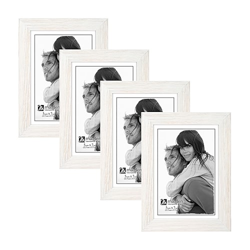 Malden 4 Pk. 5x7 White Wash Linear 4-pc. Picture Frame Set