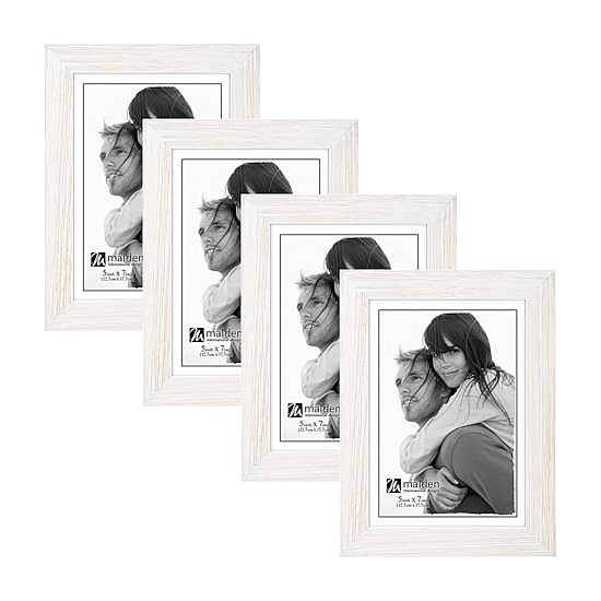 Malden 5x7 White Wash Linear 4-pc. Picture Frame Set