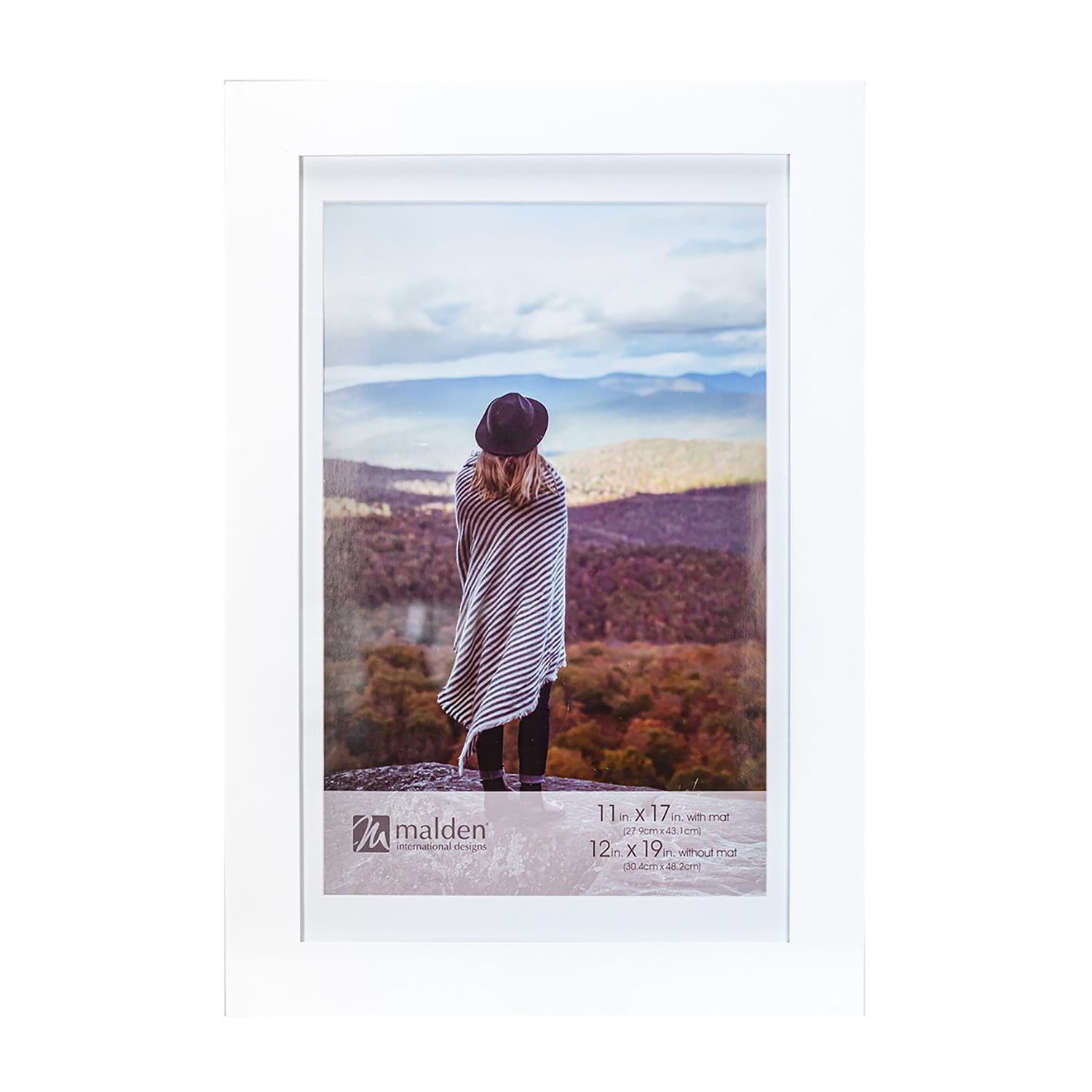 Malden 11x17/12x19 White Manhattan Dg 1-Opening Wall Frame