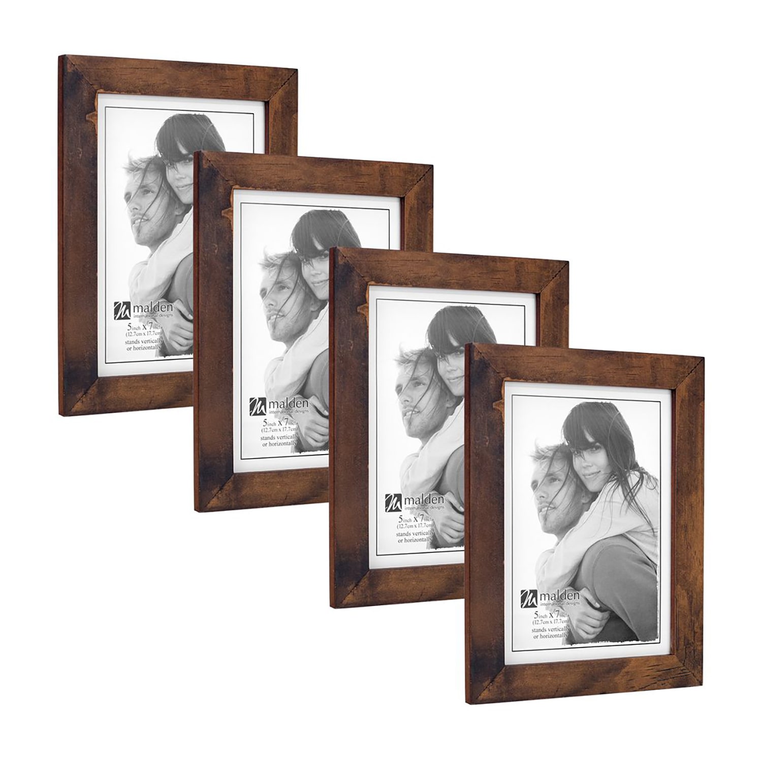 Malden 4 Pk. 5x7 Stone Walnut Linear 4-pc. Picture Frame Set
