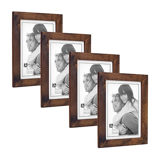 Malden 4 Pk. 5x7 Stone Walnut Linear 4-pc. Picture Frame Set