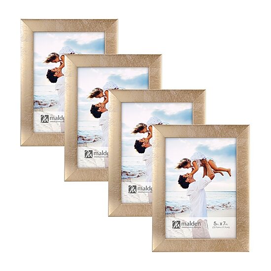 Malden 4 Pk 5x7 Gold Linear 4-pc. Picture Frame Set