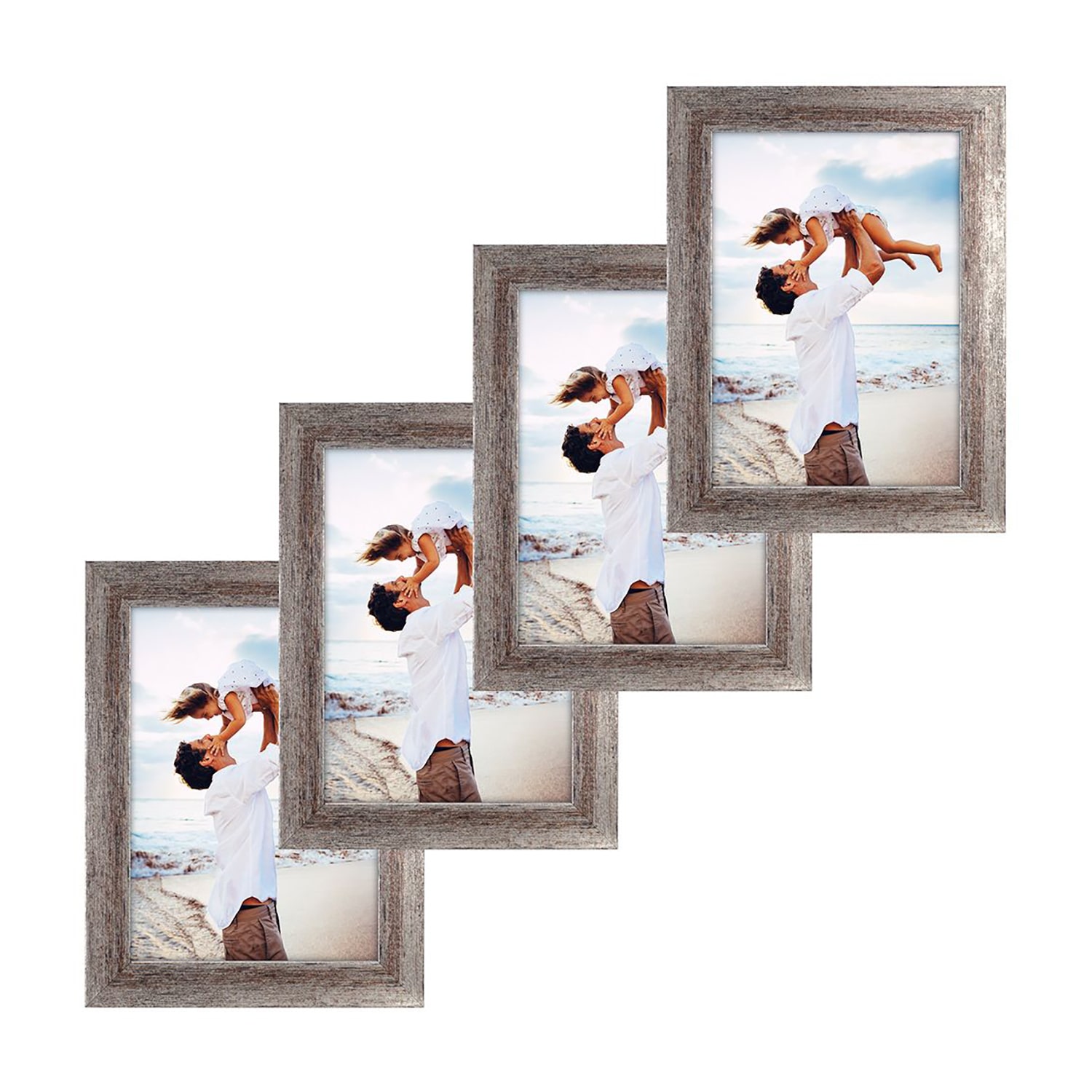 Malden 4 Pack 5x7 Champagne Linear 4-pc. Picture Frame Set