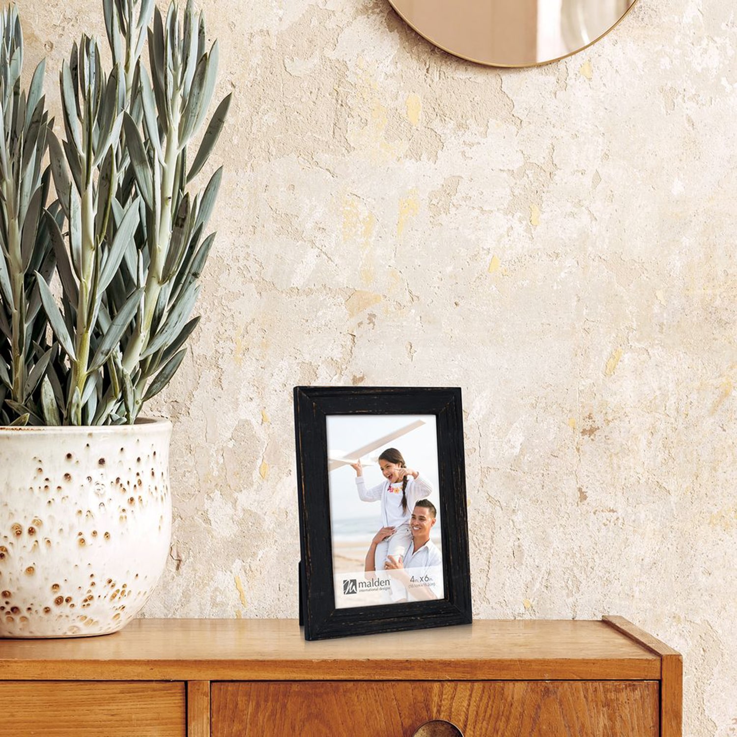 Malden 4 Pk. 4x6 Rough Black Linear 4-pc. Picture Frame Set