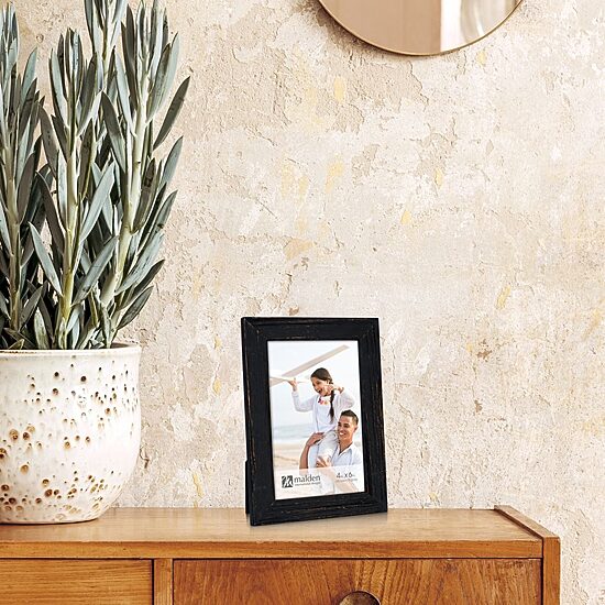 Malden 4 Pk. 4x6 Rough Black Linear 4-pc. Picture Frame Set