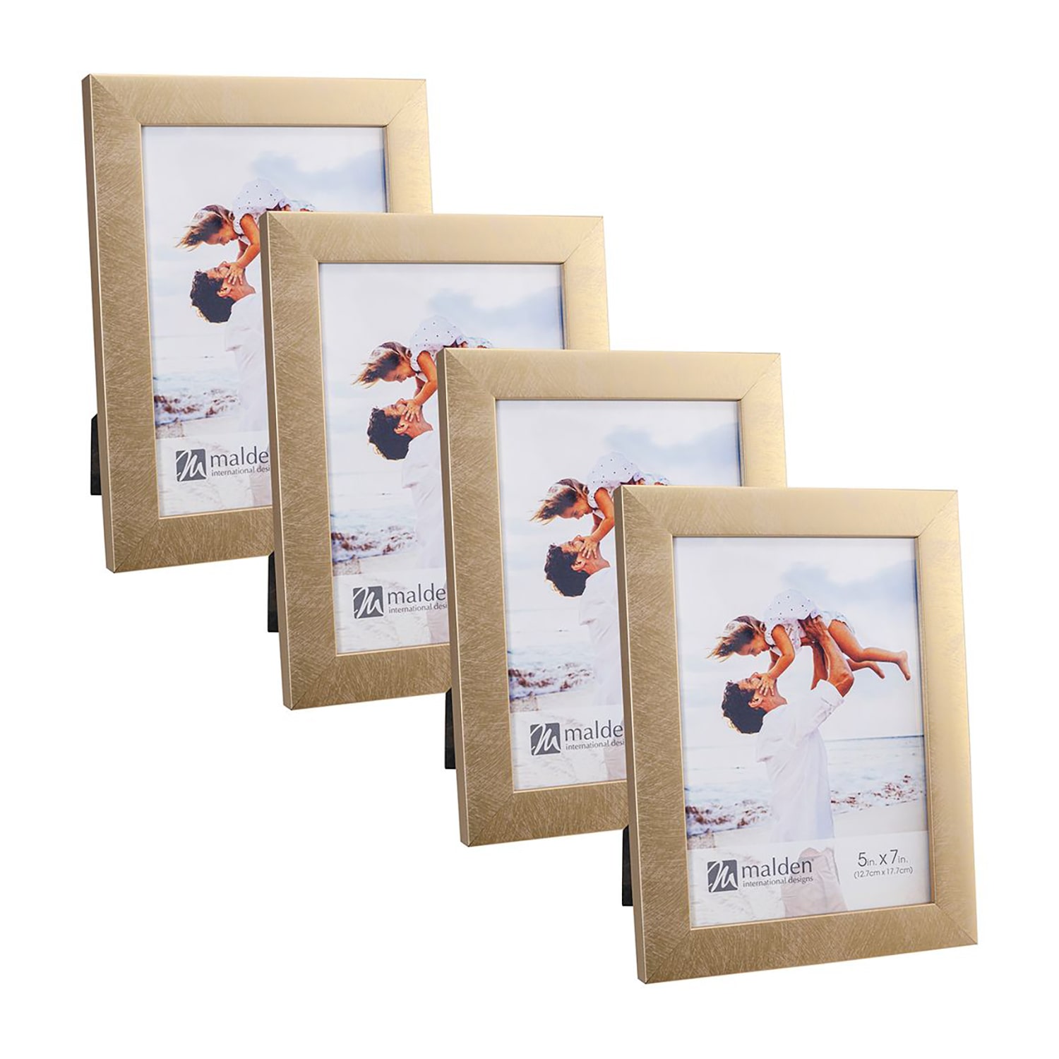 Malden 4 Pk 5x7 Gold Linear 4-pc. Picture Frame Set