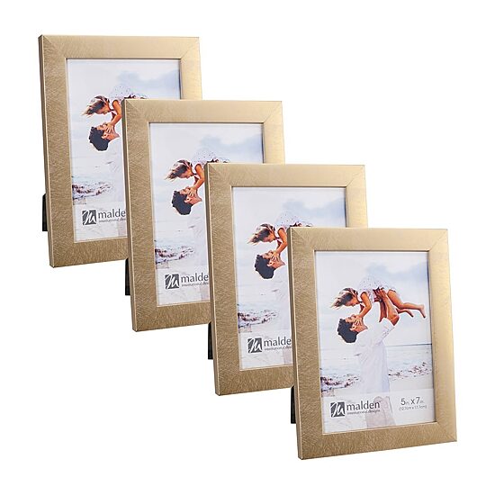 Malden 4 Pk 5x7 Gold Linear 4-pc. Picture Frame Set