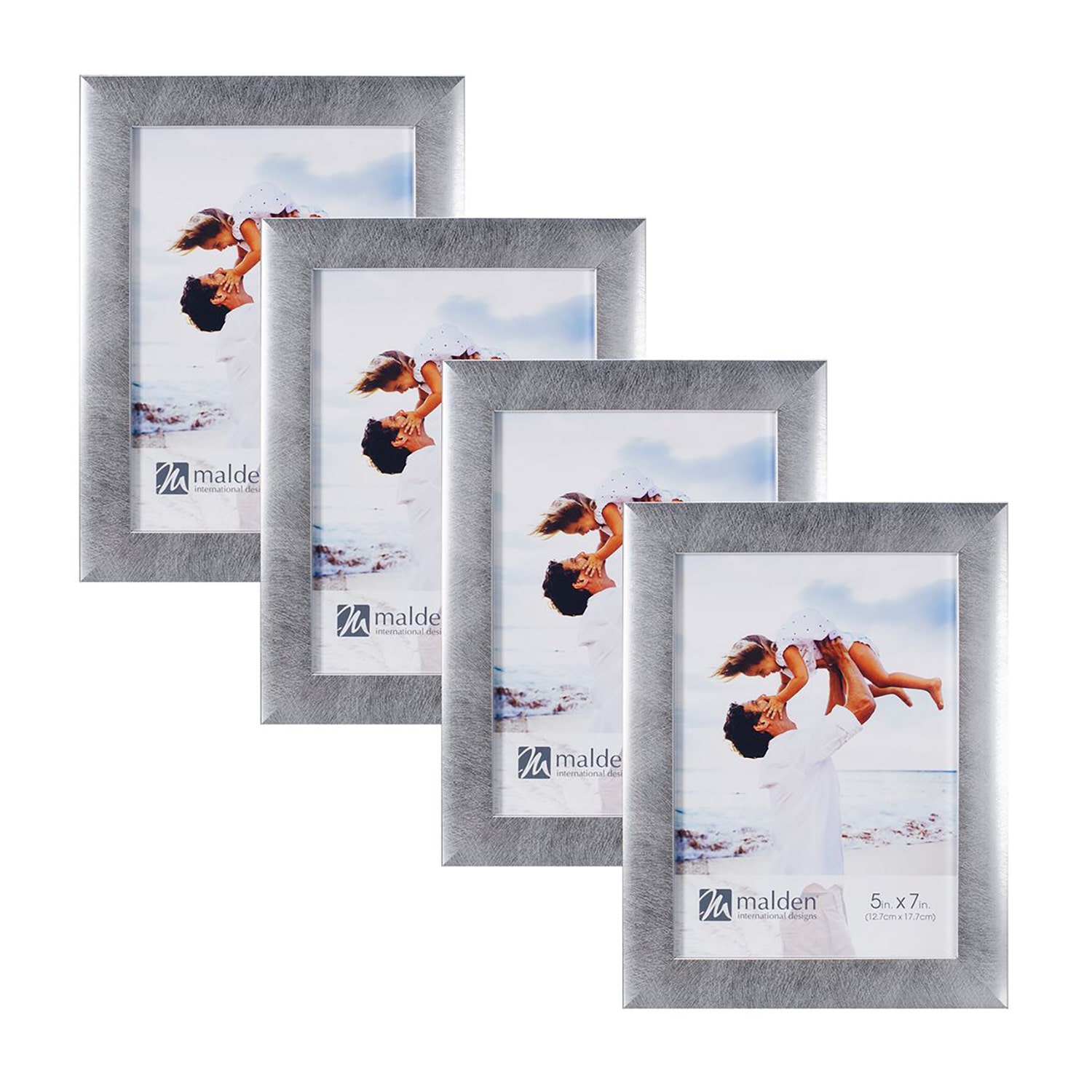 Malden 4 Pk 5x7 Silver Linear 4-pc. Picture Frame Set
