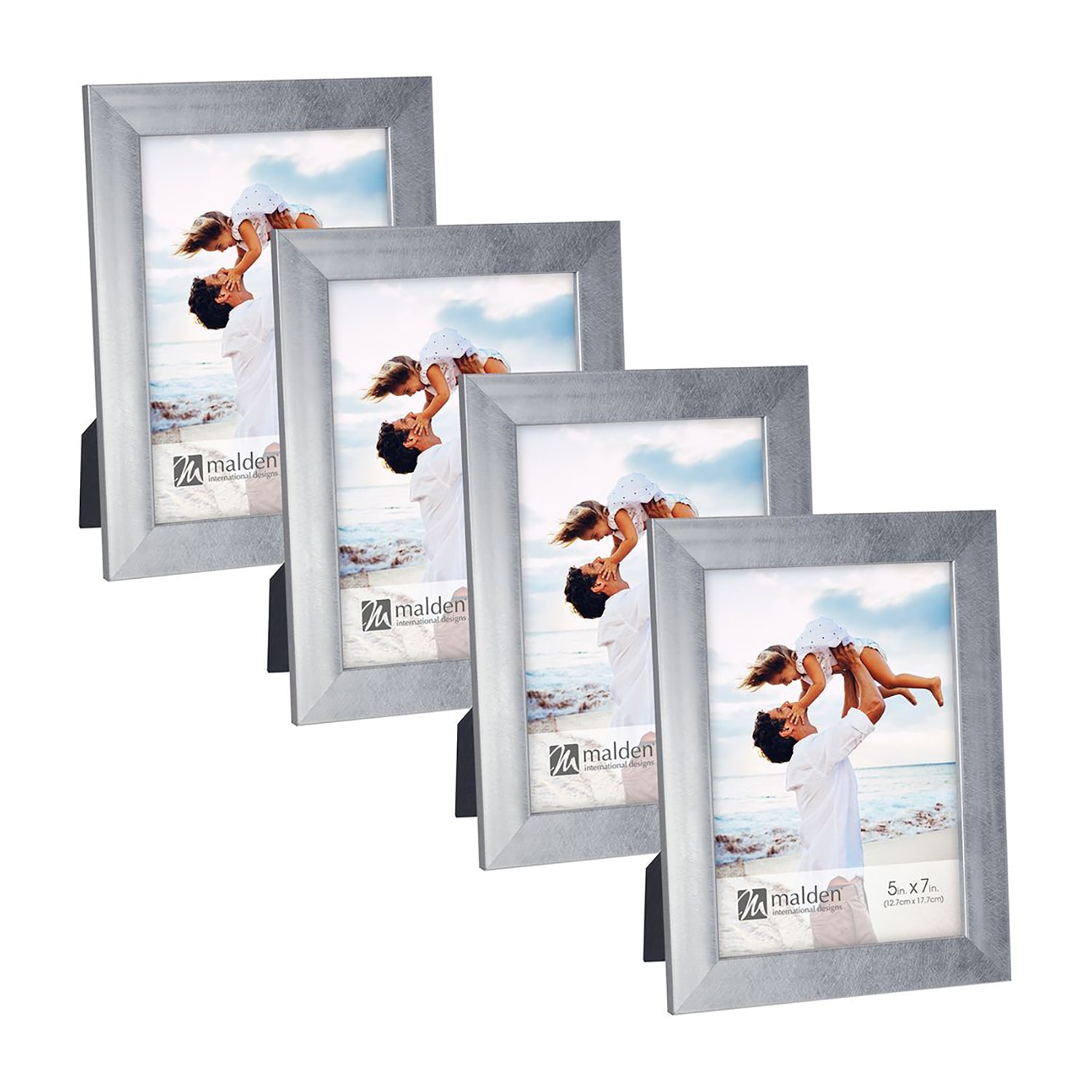 Malden 4 Pk 5x7 Silver Linear 4-pc. Picture Frame Set