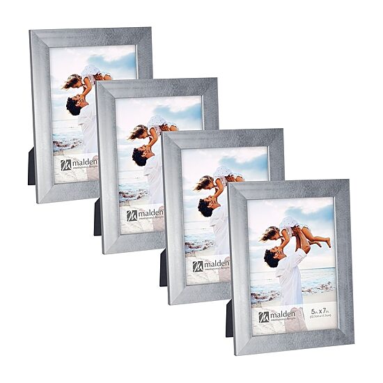 Malden 4 Pk 5x7 Silver Linear 4-pc. Picture Frame Set