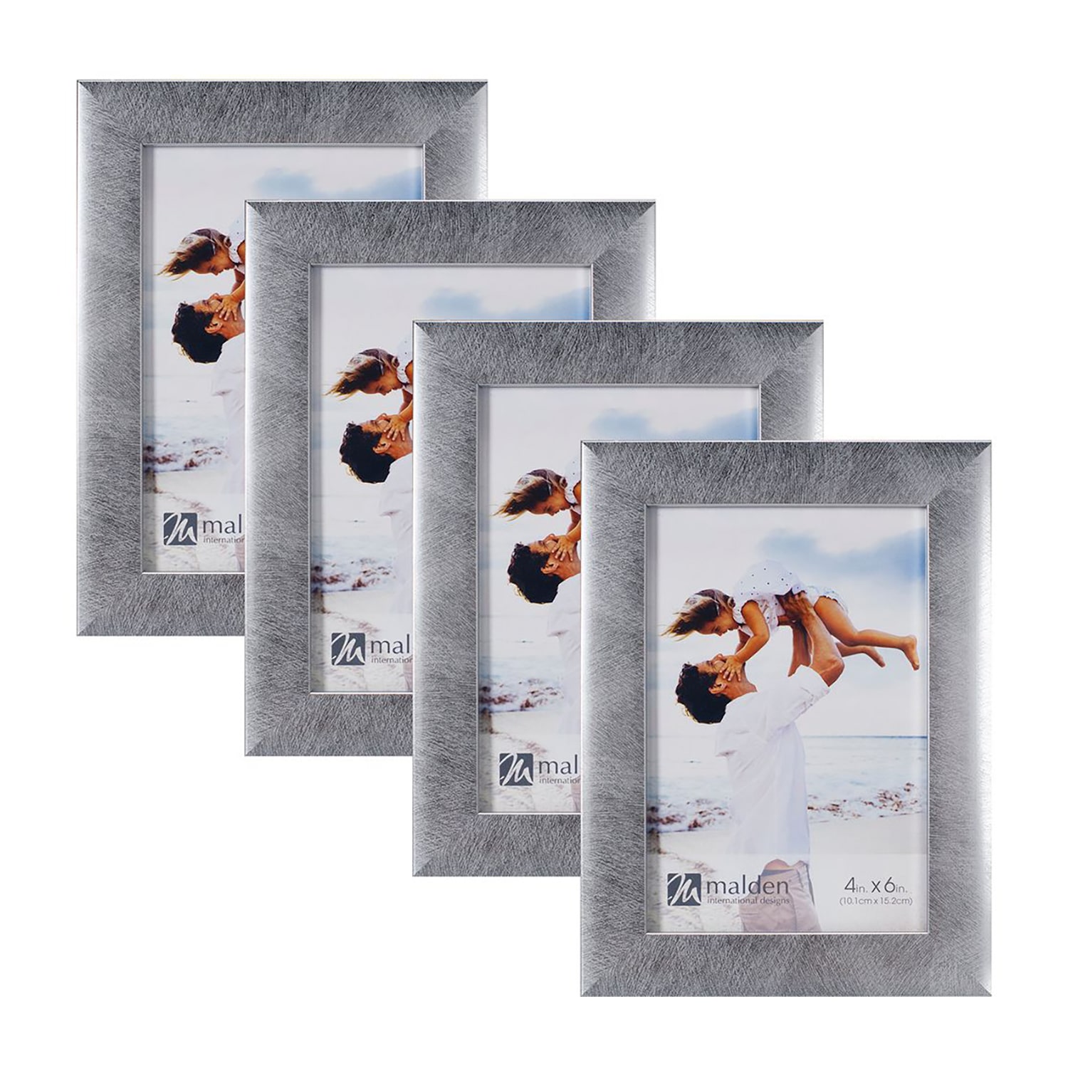 Malden 4x6 Silver Linear 4-pc. Picture Frame Set