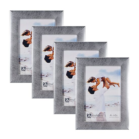 Malden 4x6 Silver Linear 4-pc. Picture Frame Set
