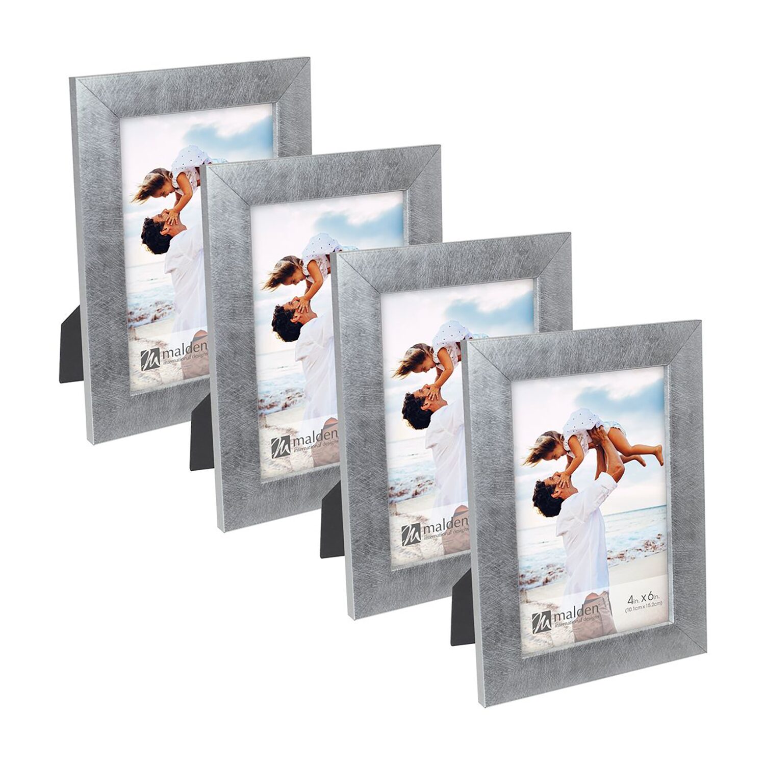Malden 4x6 Silver Linear 4-pc. Picture Frame Set