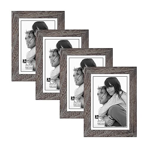 Malden 4 Pk 5x7 Gray Ridge Linear 4-pc. Picture Frame Set
