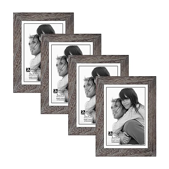 Malden 5x7 Gray Ridge Linear 4-pc. Picture Frame Set