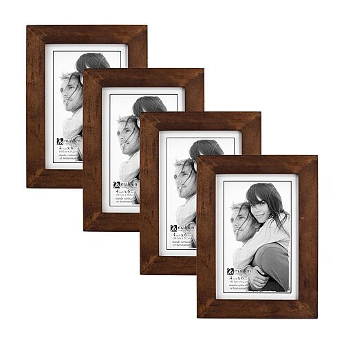 Malden 4 Pk 4x6 Stone Walnut Linear 4-pc. Picture Frame Set In Brown
