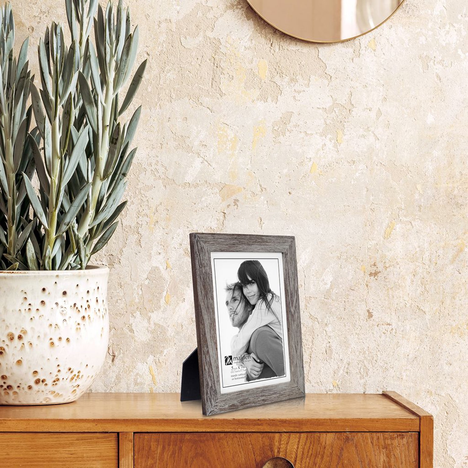 Malden 4 Pk 5x7 Gray Ridge Linear 4-pc. Picture Frame Set