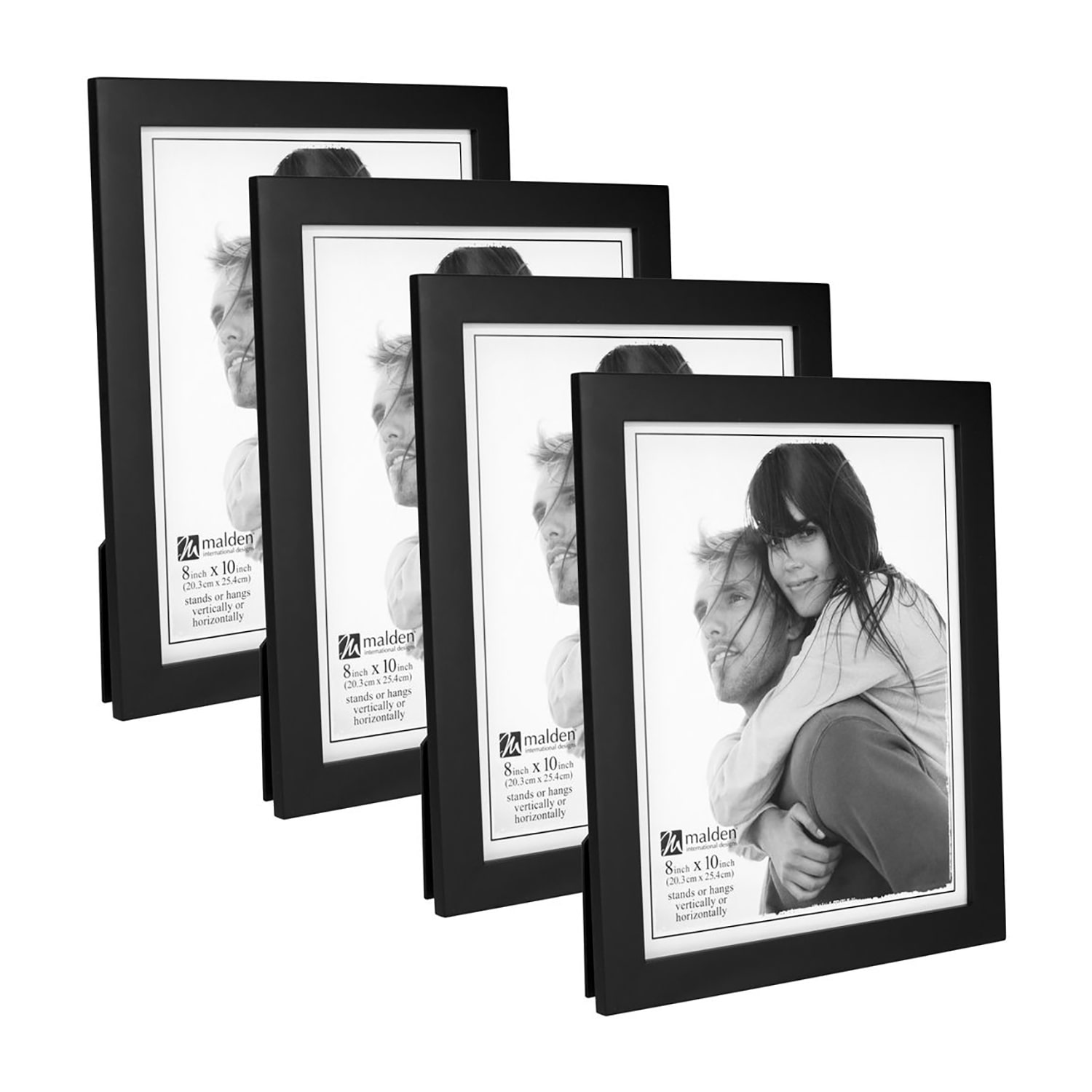 Malden 8x10 Black Linear 4-pc. Picture Frame Set