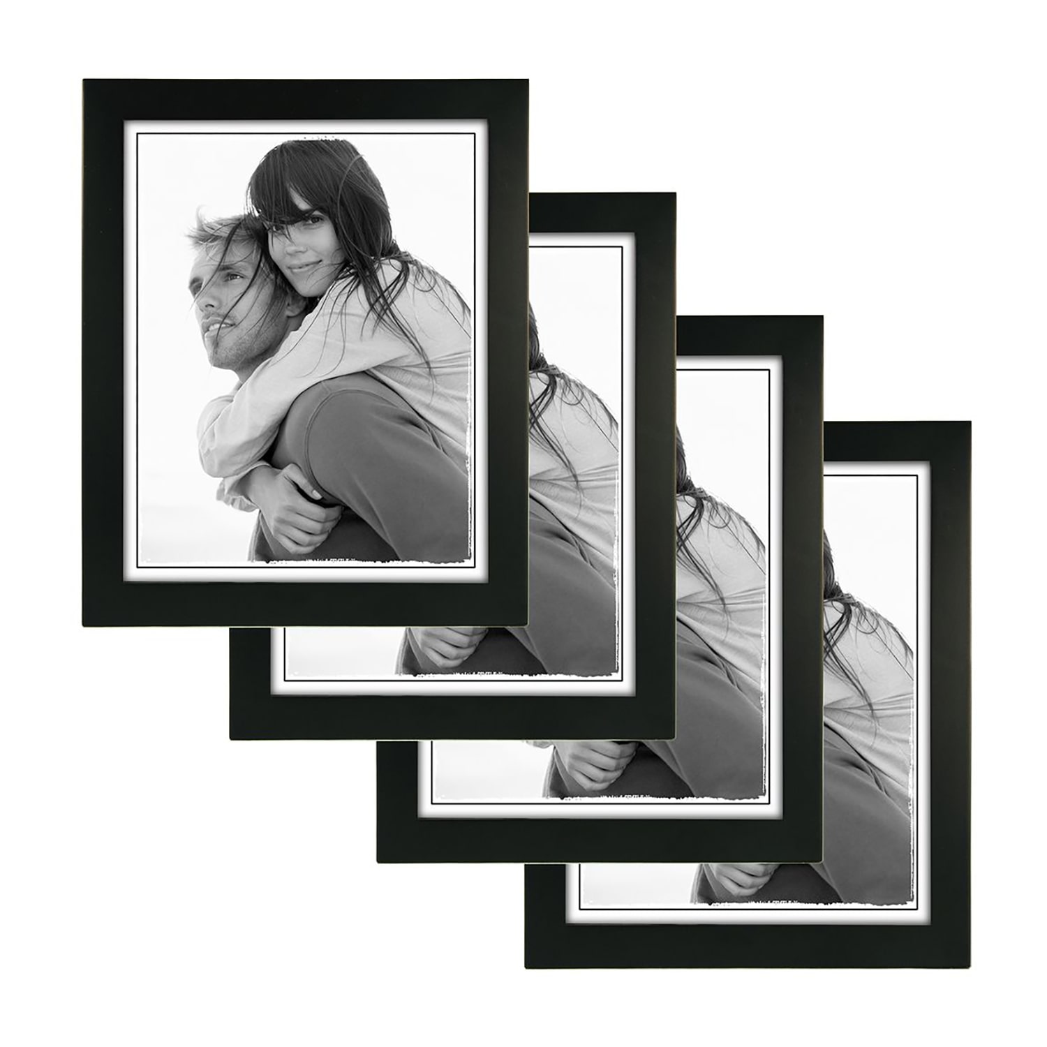 Malden 8x10 Black Linear 4-pc. Picture Frame Set