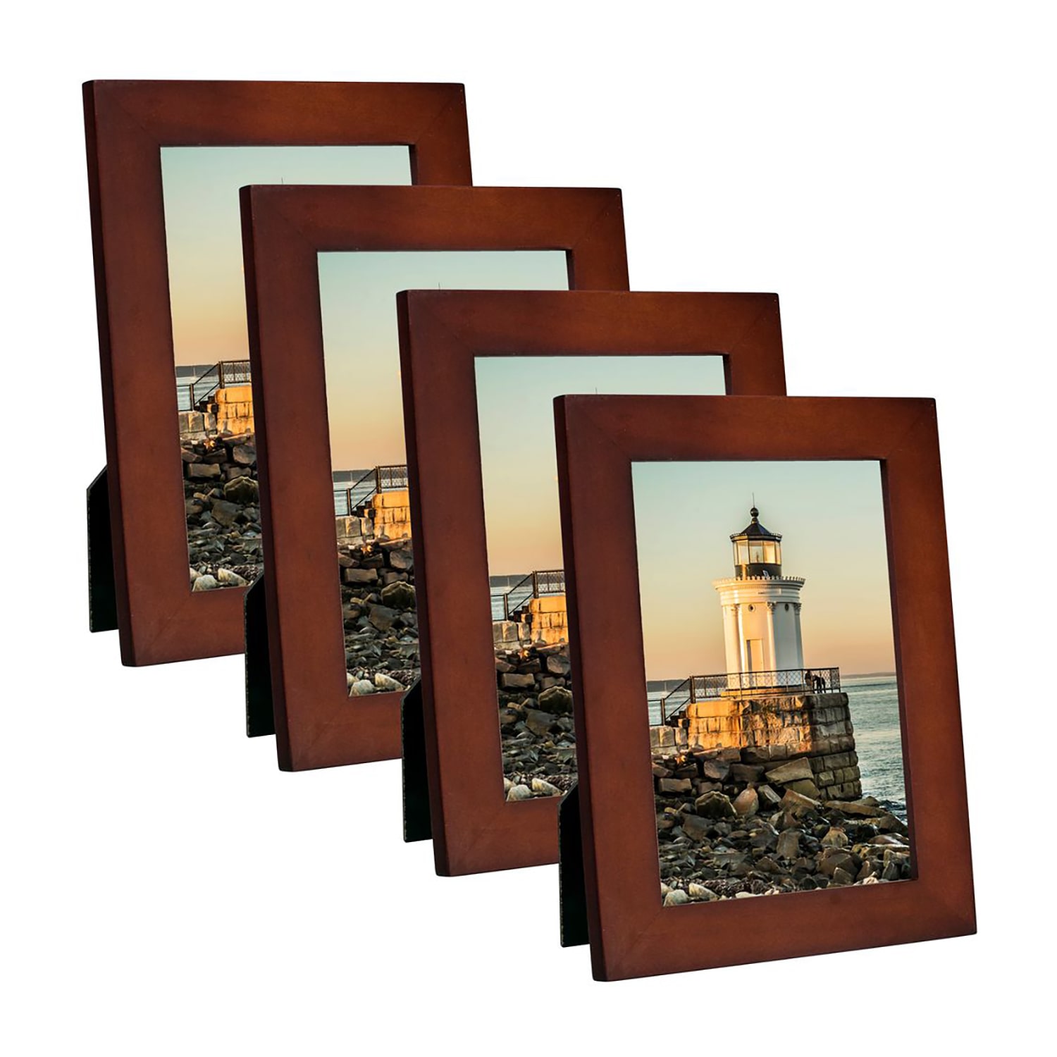 Malden 4 Pk 4x6 Linear-Dark Walnut 4-pc. Picture Frame Set