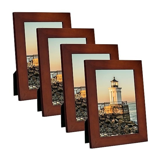 Malden 4 Pk 4x6 Linear-Dark Walnut 4-pc. Picture Frame Set