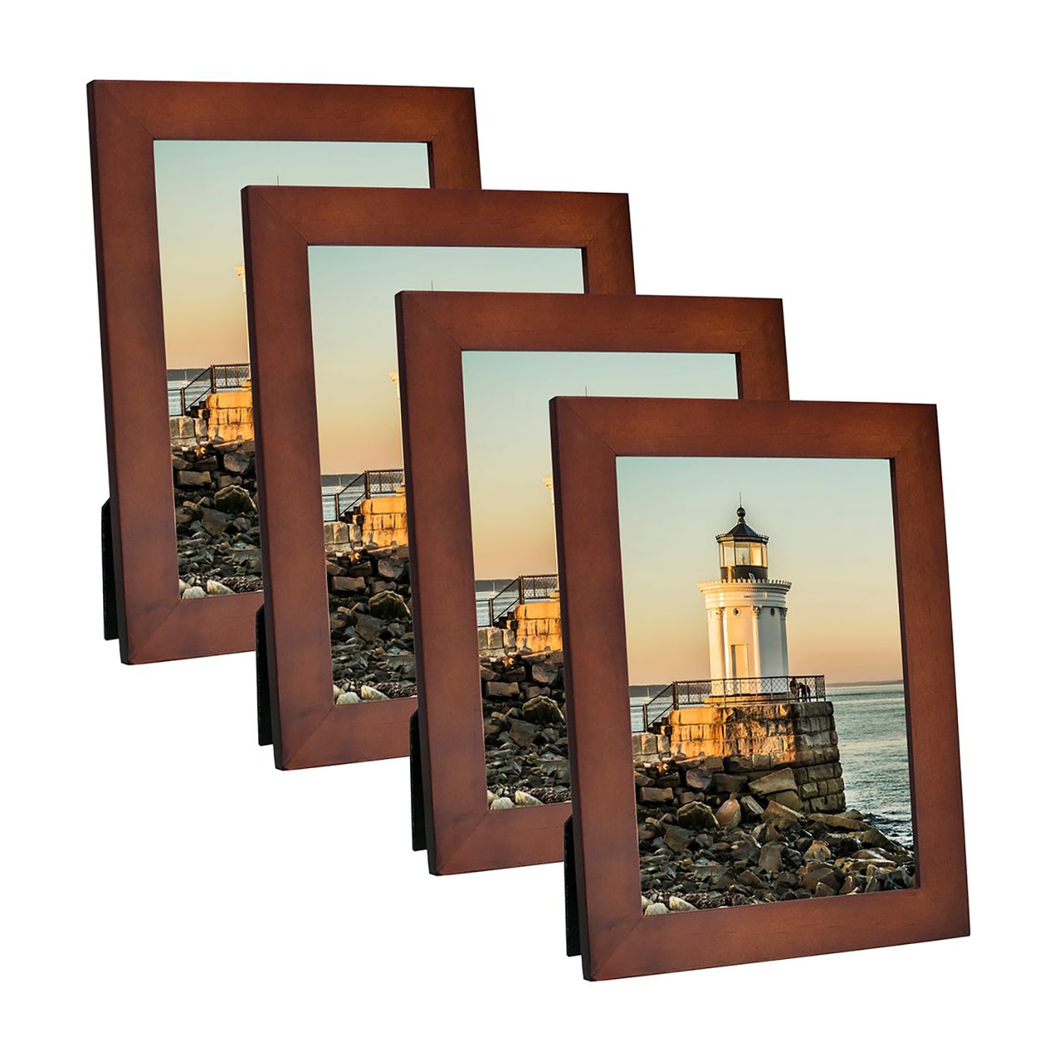 Malden 4 Pk 5x7 Dark Walnut Linear 4-pc. Picture Frame Set