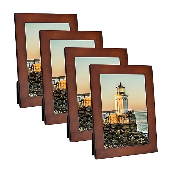 Malden 4 Pk 5x7 Dark Walnut Linear 4-pc. Picture Frame Set