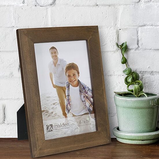 Malden 4 Pk 4x6 Stone Walnut Linear 4-pc. Picture Frame Set