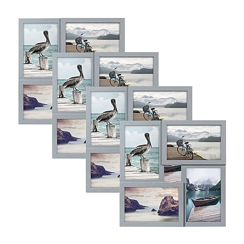 Malden 4pk 4-op 4x6 Gray Sq Puzzle 4-pc. Picture Frame Set
