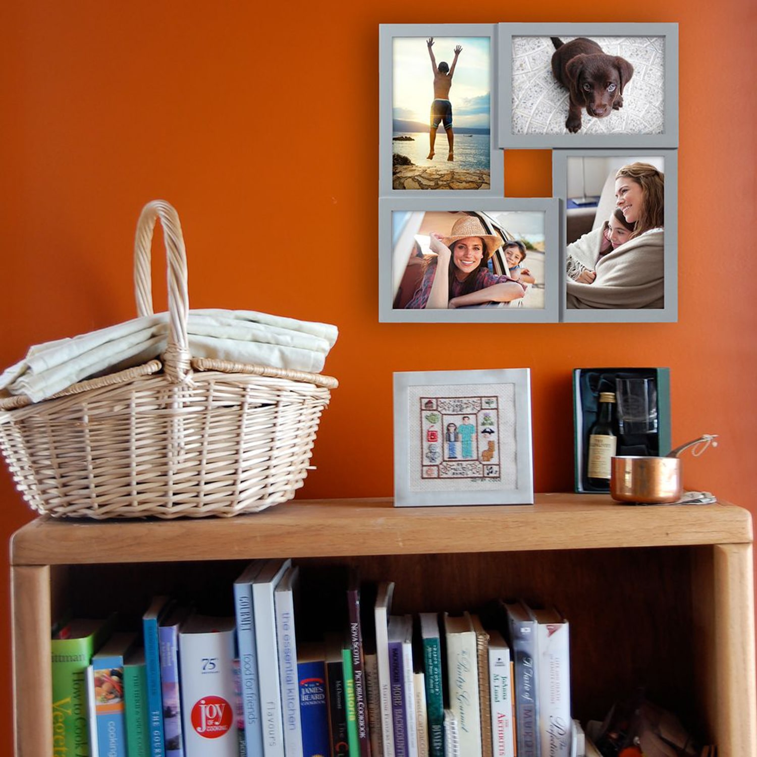 Malden 4pk 4-Op 4x6 Gray Sq Puzzle 4-pc. Picture Frame Set
