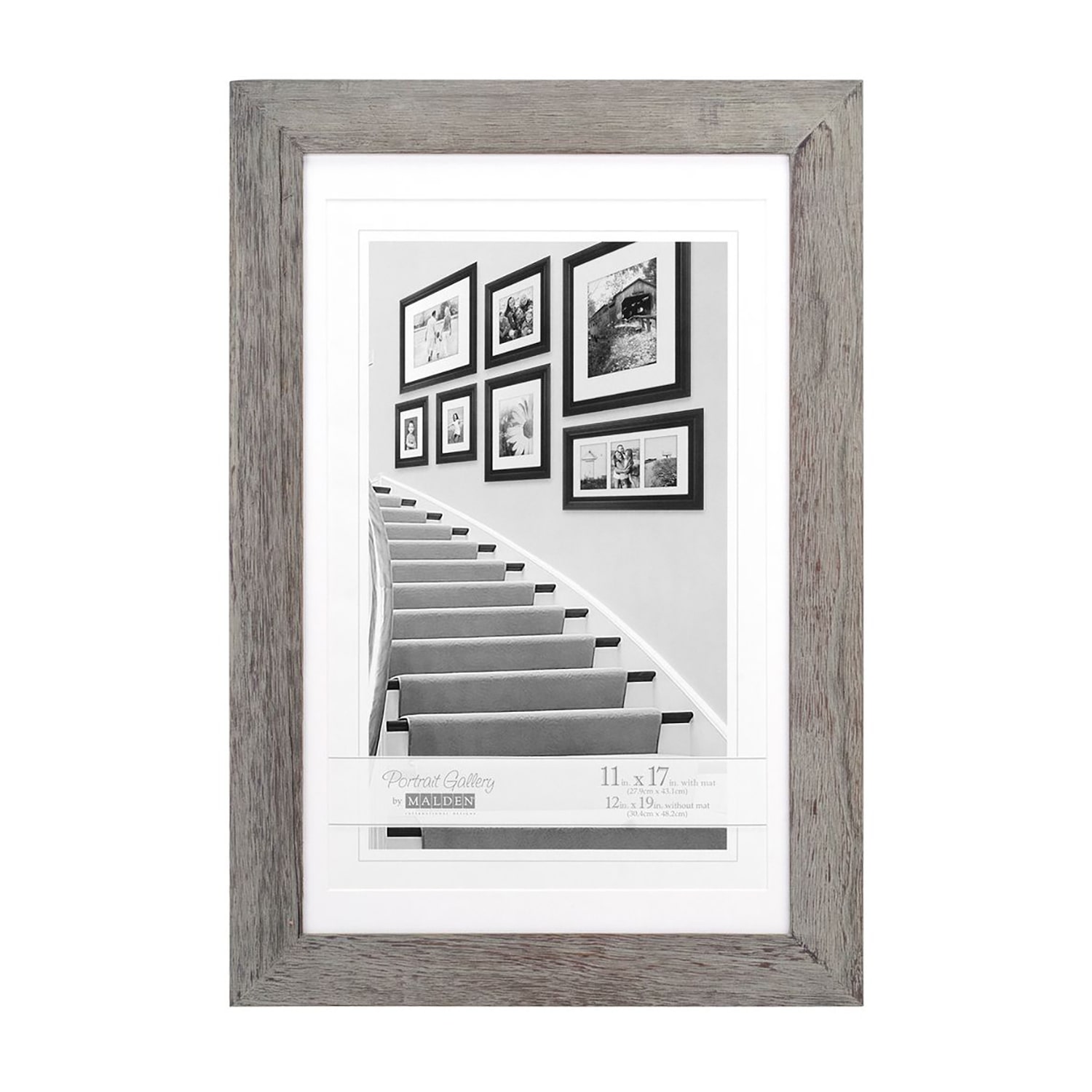 Malden 11x17/12x19 Gray Dist. Manhatt 1-Opening Wall Frame