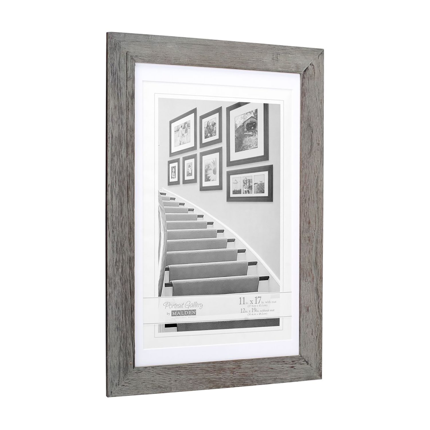 Malden 11x17/12x19 Gray Dist. Manhatt 1-Opening Wall Frame