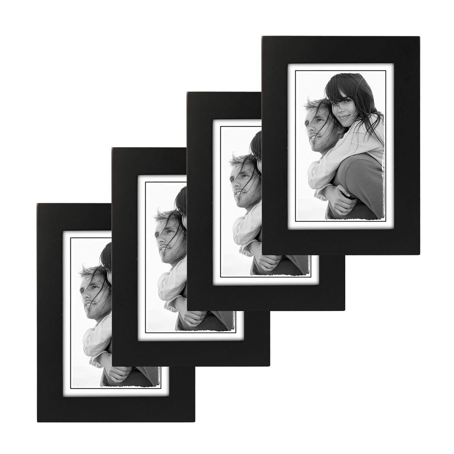 Malden 4 Pk 4x6 Linear-Black 4-pc. Picture Frame Set