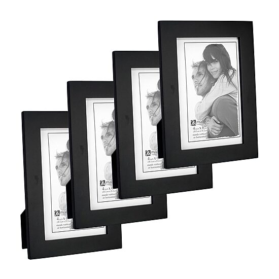 Malden 4 Pk 4x6 Linear-Black 4-pc. Picture Frame Set