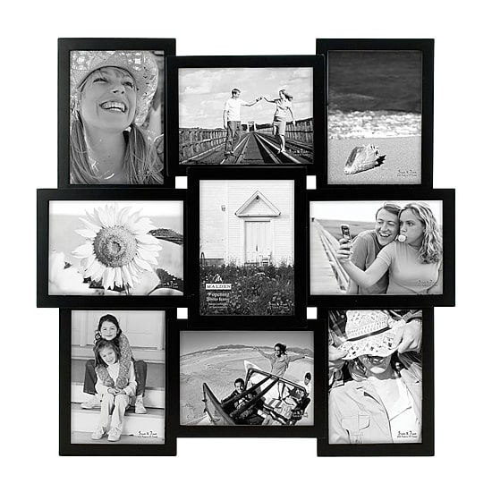Malden 9-Op 5x7 Black Puzzle 9-Opening Collage Frame